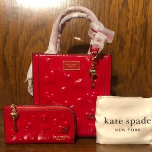 NWT-Kate Spade-Key To My Heart-Manhattan Mini Tote & Sm Slim Bifold Wallet-$416